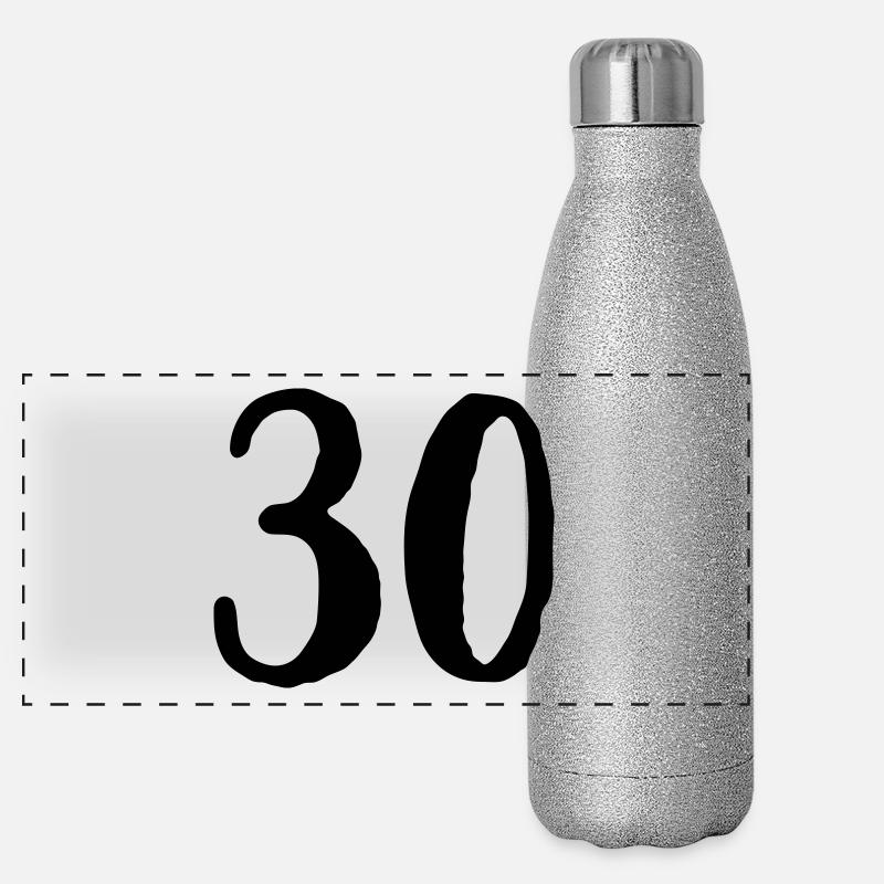 30. Geburtstag Jahre Zahl Nummer Geschenk Panorama Glitzer Isolierflasche 500 ml