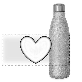 Cadeau de la Saint-Valentin La Saint-Valentin - Gourde isotherme panoramique pailletée 500 ml - paillettes argentées - Devant