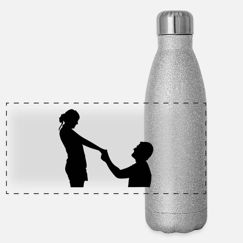 Heiratsantrag Panorama Glitzer Isolierflasche 500 ml