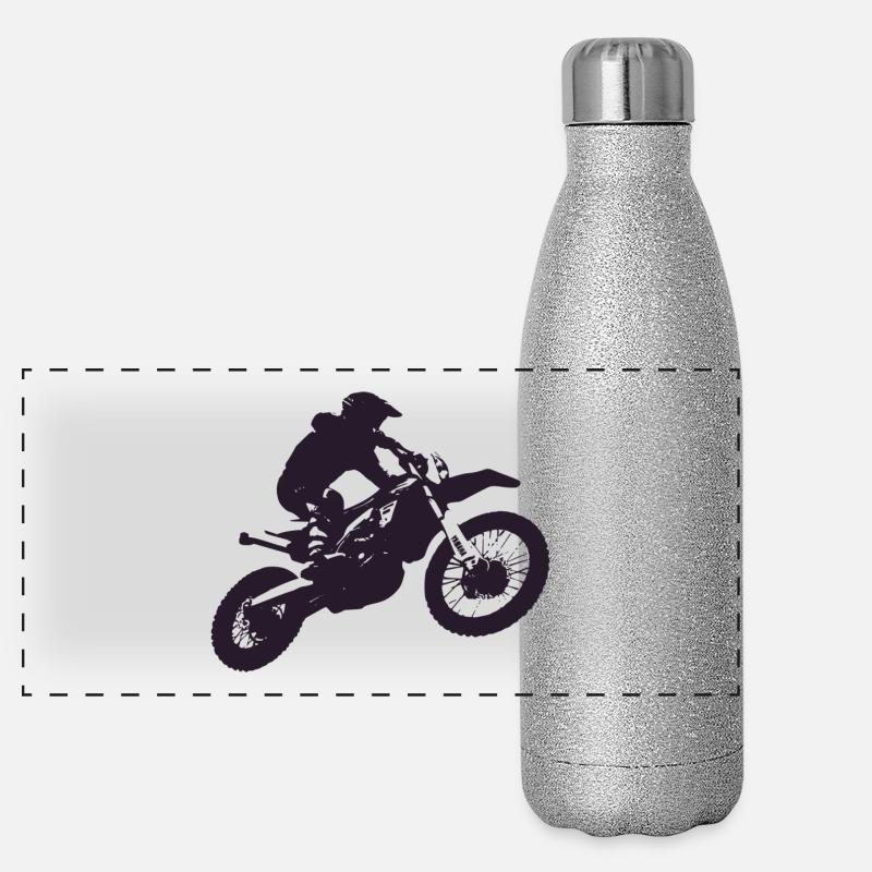 Motor cross Panorama Glitzer Isolierflasche 500 ml