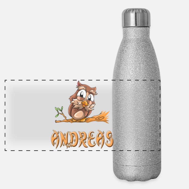 Eule Andreas Panorama Glitzer Isolierflasche 500 ml