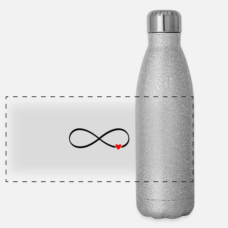 infinite love - infinity sign heart Panoramic Glitter Thermal Bottle 500 ml