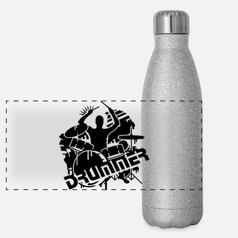 Un batteur et sa batterie Gourde isotherme panoramique pailletée 500 ml