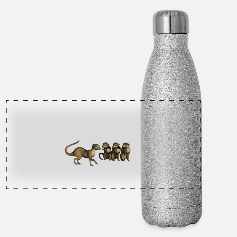 suricates amusants Gourde isotherme panoramique pailletée 500 ml