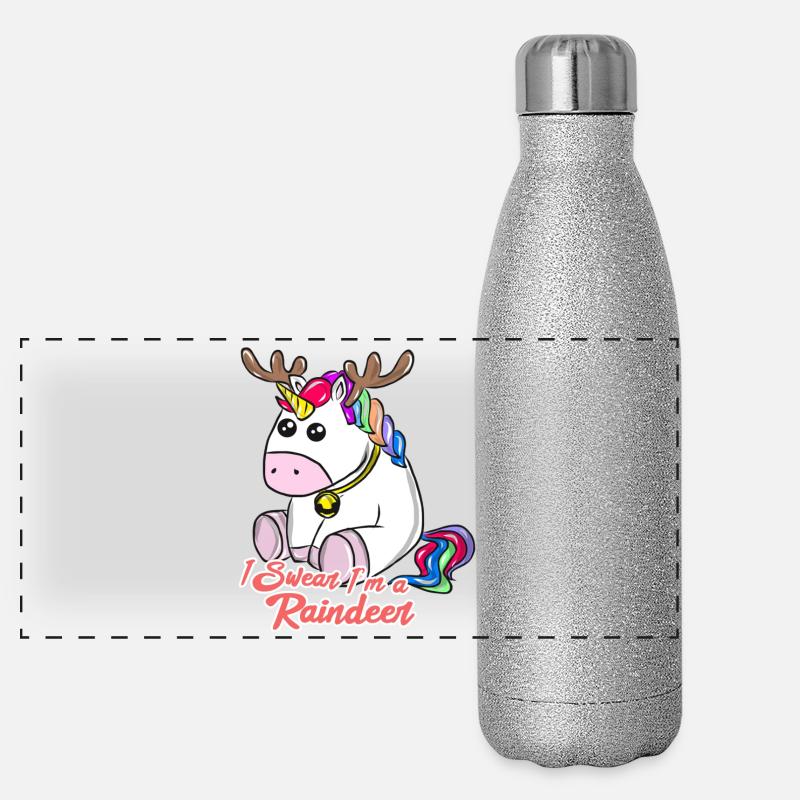 Weihnachten Einhorn Panorama Glitzer Isolierflasche 500 ml