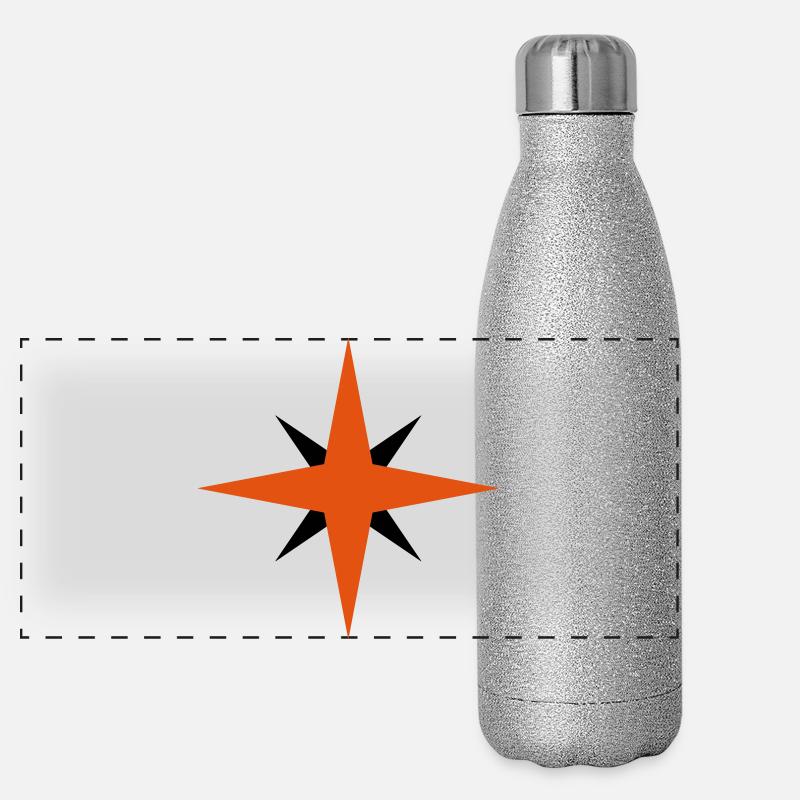Star in Star - Panoramic Glitter Thermal Bottle 500 ml - silver glitter