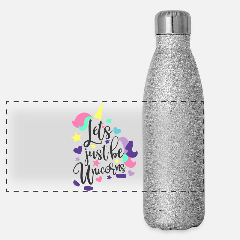 Einhorn Unicorn Einhörner Spruch Tier Geschenk Panorama Glitzer Isolierflasche 500 ml