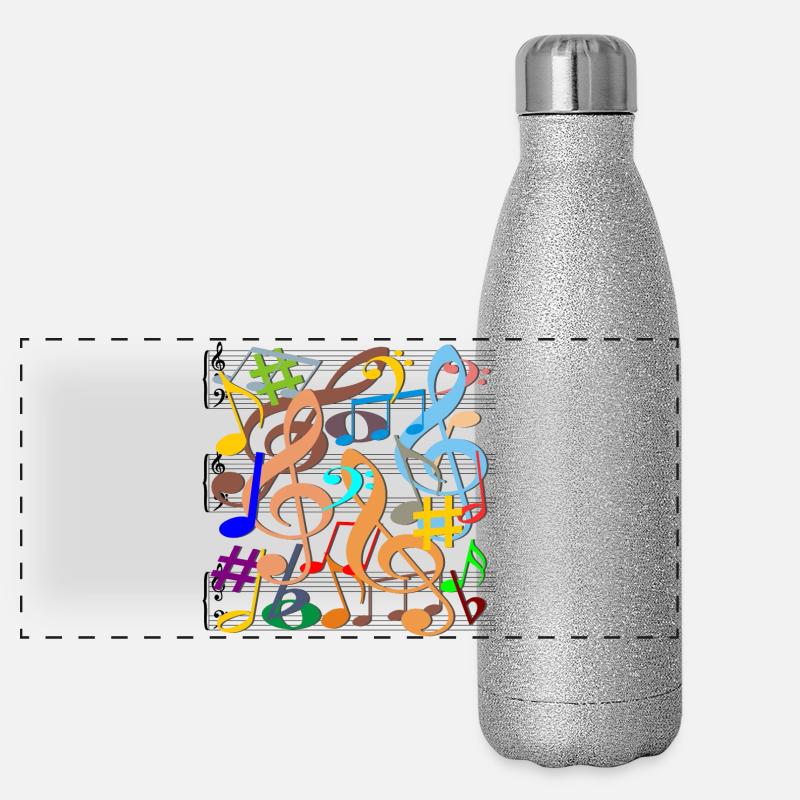Notes de musique Gourde isotherme panoramique pailletée 500 ml