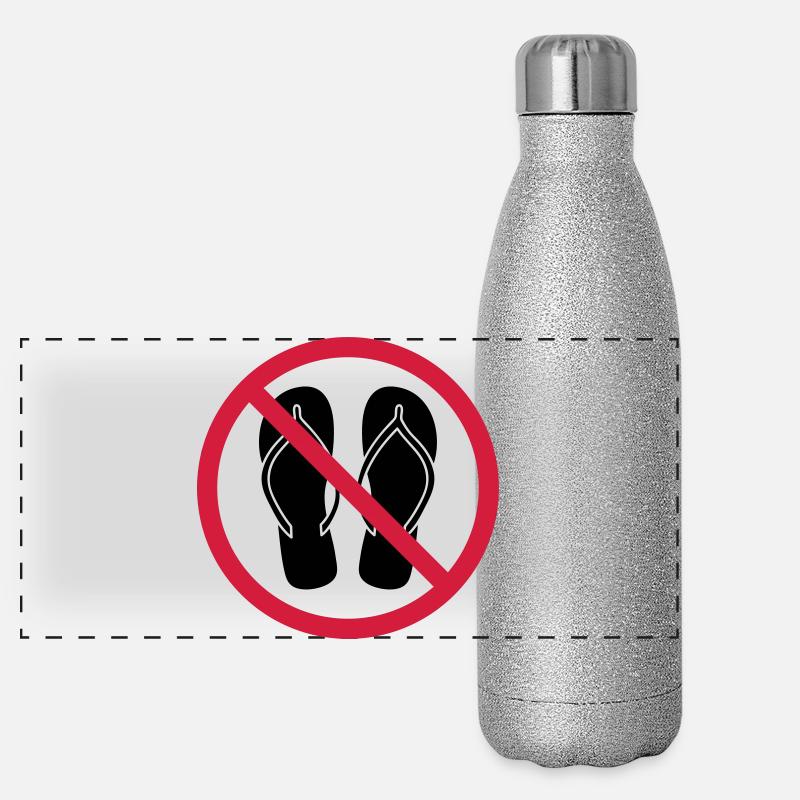 keine flip flops verboten schild zone gebiet clipa Panorama Glitzer Isolierflasche 500 ml
