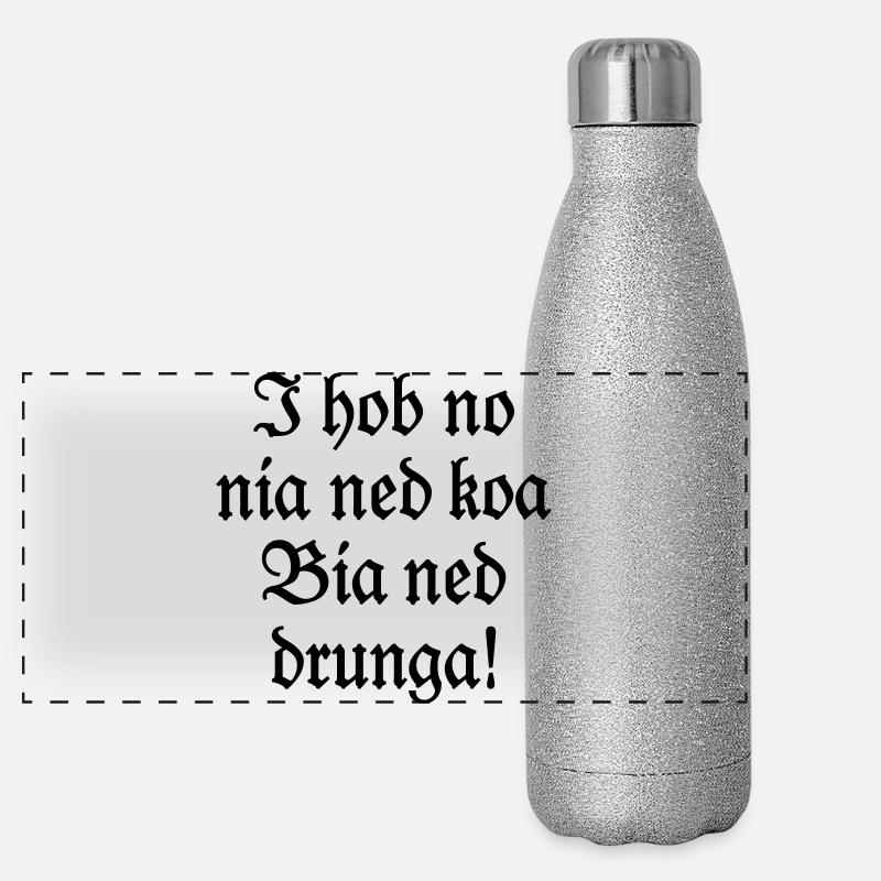 Biertrinker Bayerischer Bier Spruch Panorama Glitzer Isolierflasche 500 ml