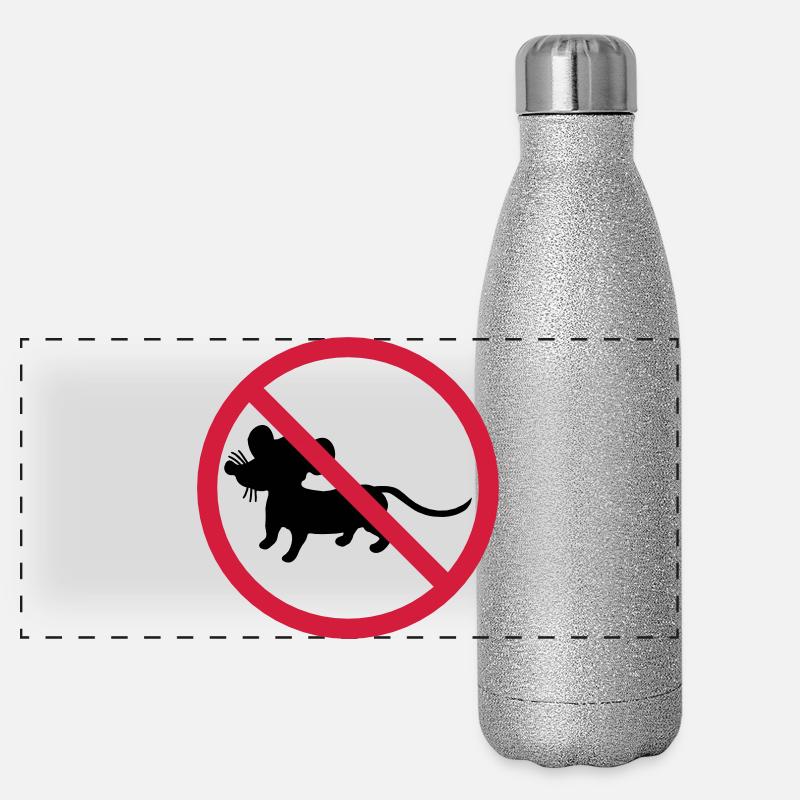 interdit panneau zone pas souris symbole maeuschen s Gourde isotherme panoramique pailletée 500 ml