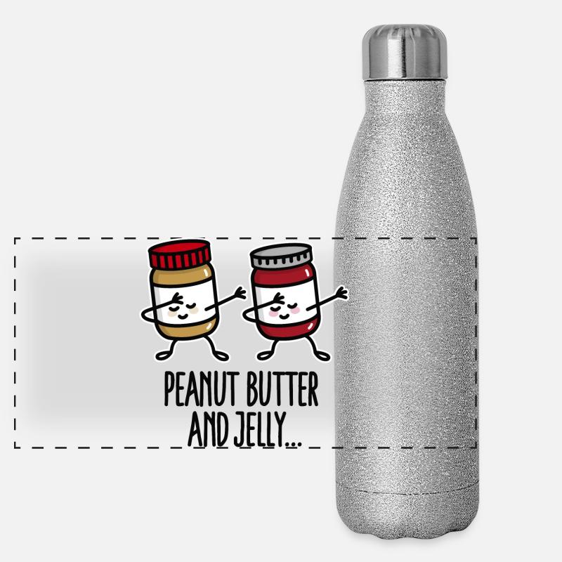 Dabbing dab peanut butter and jelly jar Panorama Glitzer Isolierflasche 500 ml