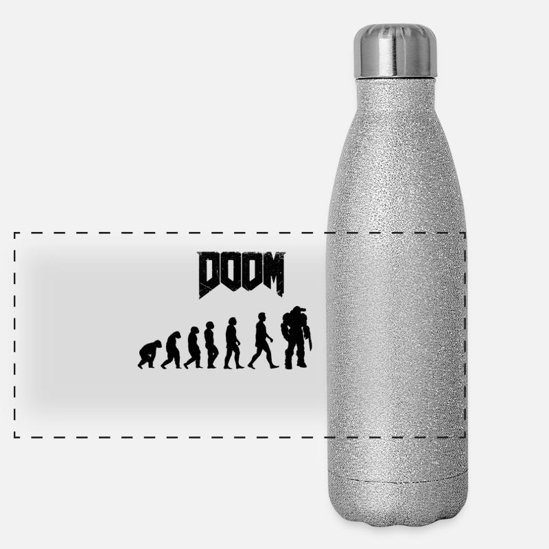 Évolution humaine minimaliste silhouettes Gourde isotherme panoramique pailletée 500 ml