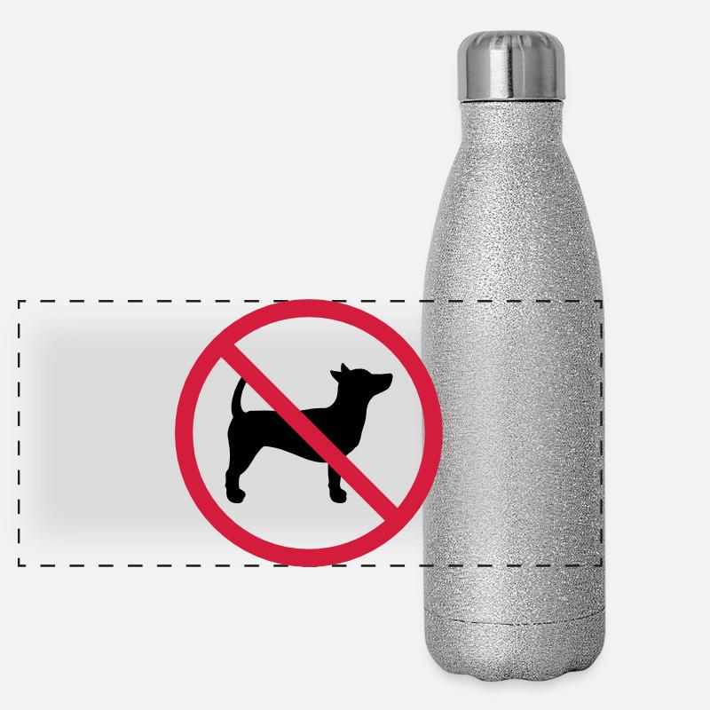 Aucun chien interdit signe contour ombre clipart Gourde isotherme panoramique pailletée 500 ml