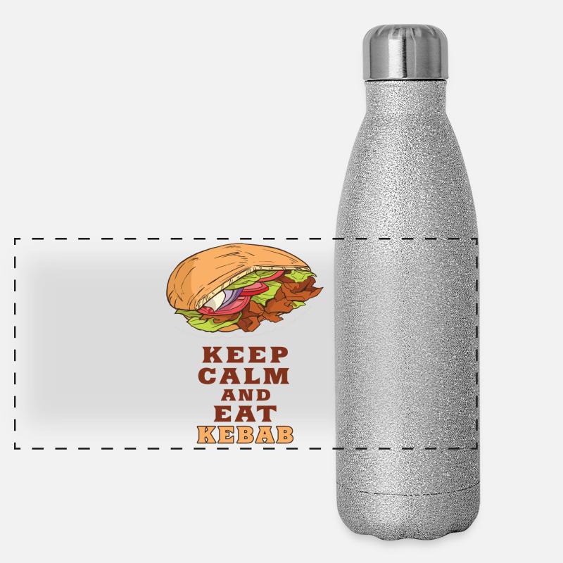 Keep Calm and Eat Kebab / Gift Idea Panoramic Glitter Thermal Bottle 500 ml