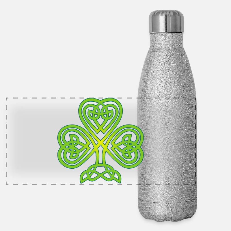 Irischer Klee Panorama Glitzer Isolierflasche 500 ml