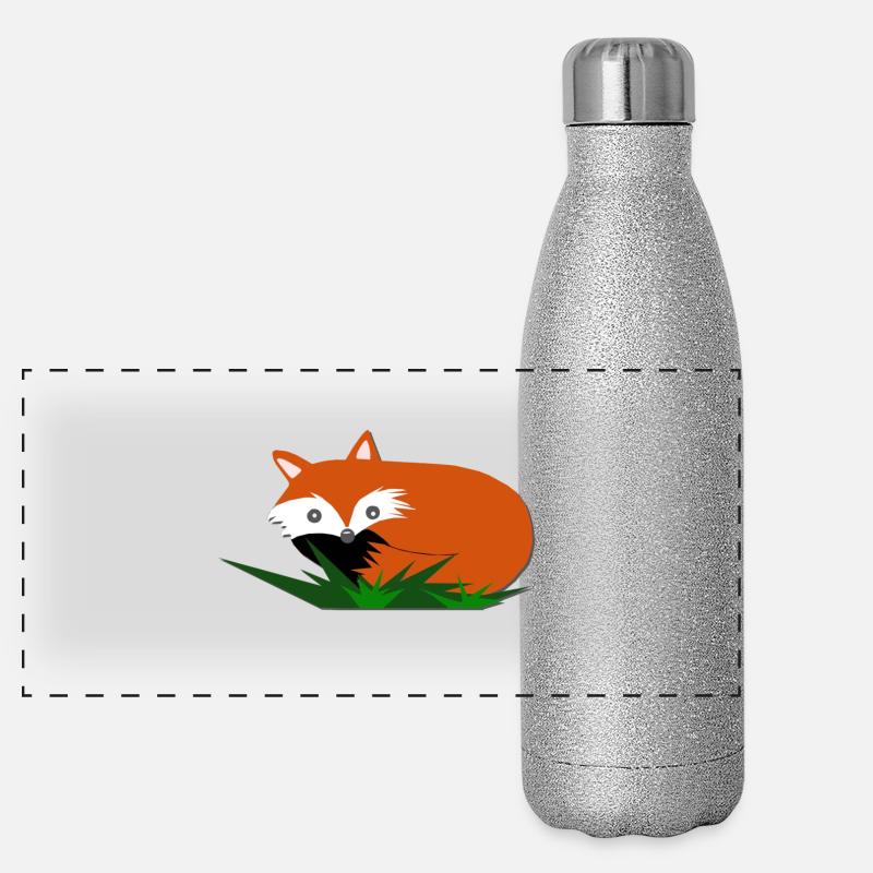 fuchsdesign liegend, Kindershirts Panorama Glitzer Isolierflasche 500 ml