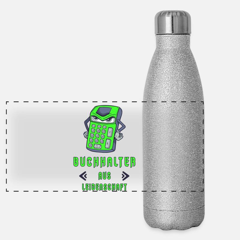 Buchhalter aus Leidenschaft Design / Geschenk Panorama Glitzer Isolierflasche 500 ml