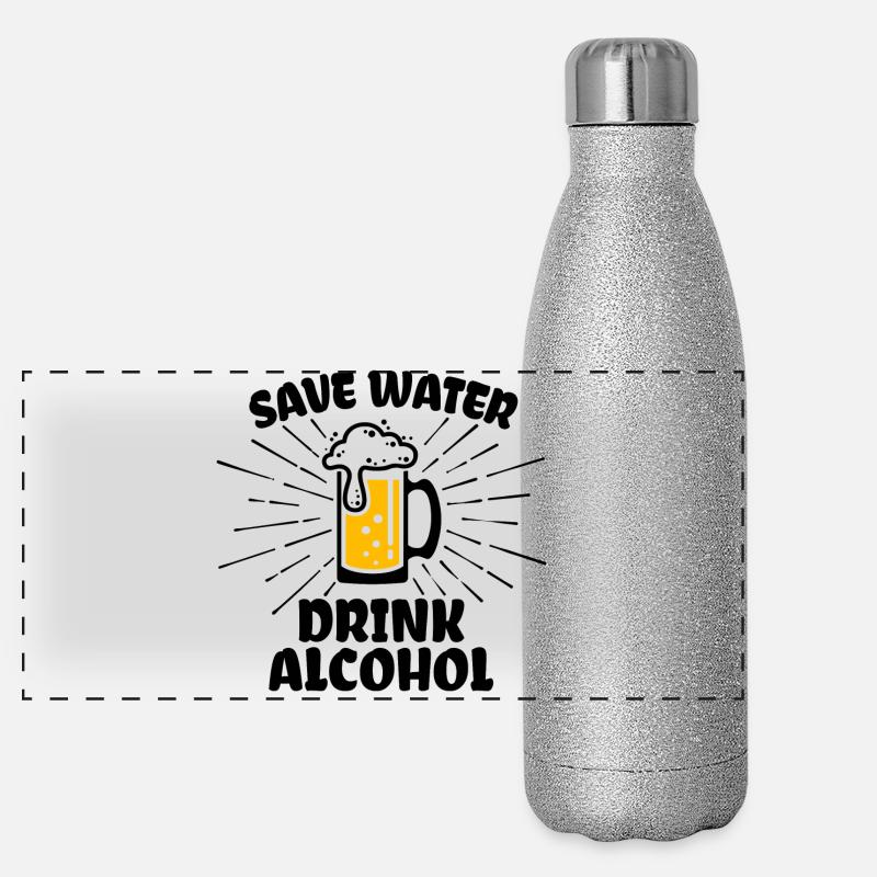 Alcohol drinking drunk intoxication partying Panoramic Glitter Thermal Bottle 500 ml