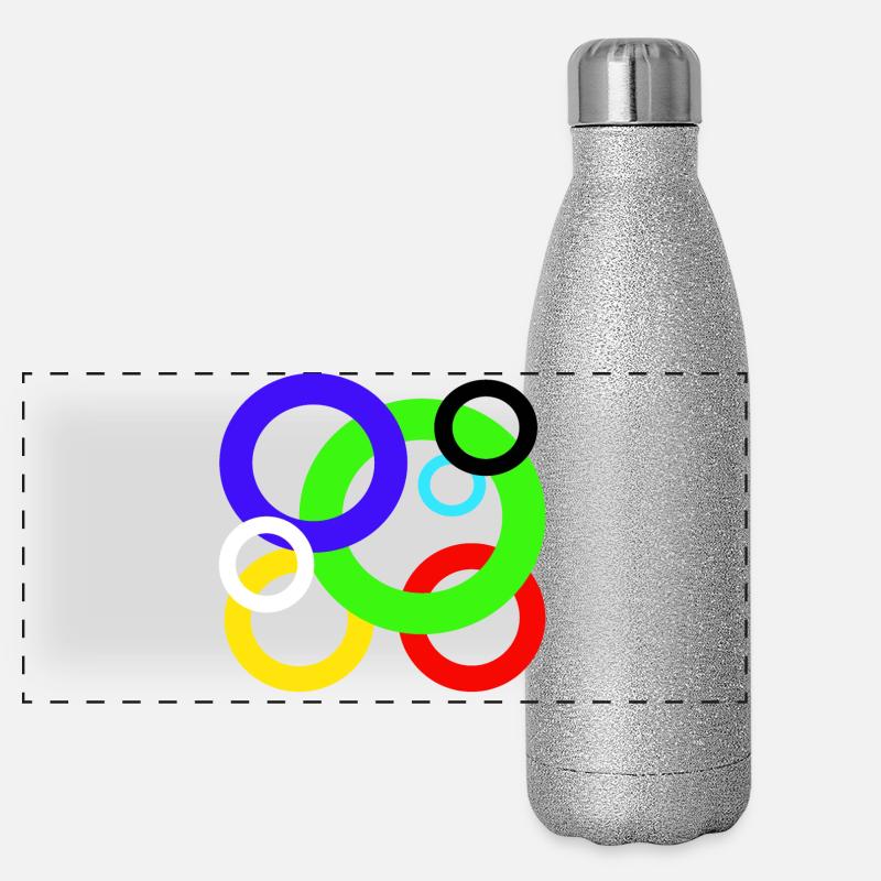 Design colored rings Panoramic Glitter Thermal Bottle 500 ml