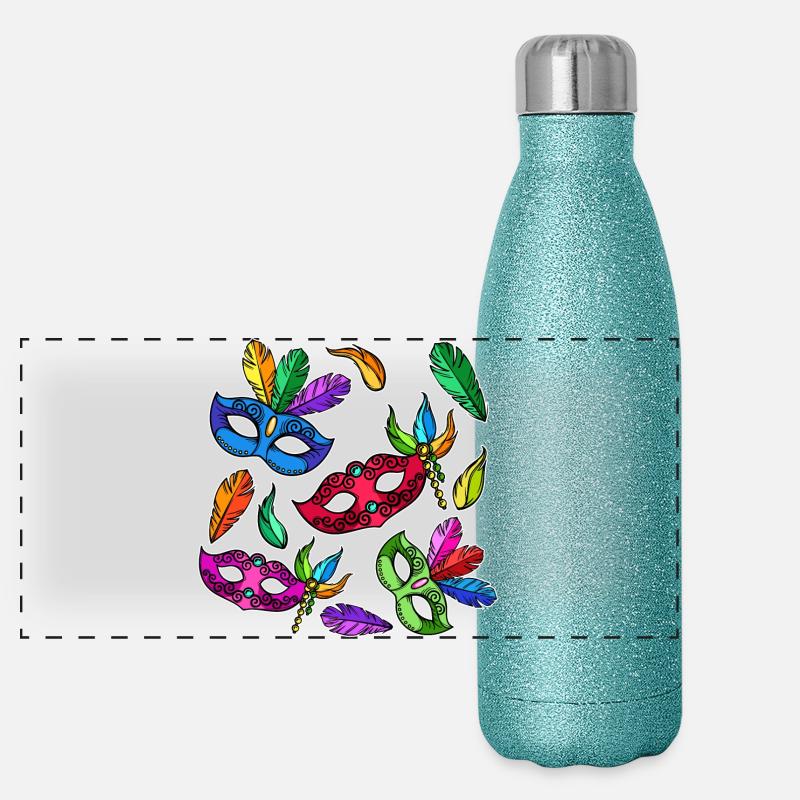 Costumes carnaval carnaval de carnaval Gourde isotherme panoramique pailletée 500 ml