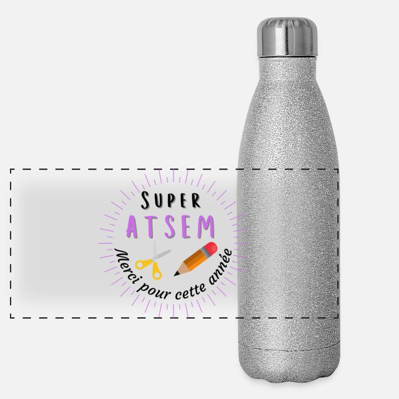 super Atsem merci pour cette année Gourde isotherme panoramique pailletée 500 ml