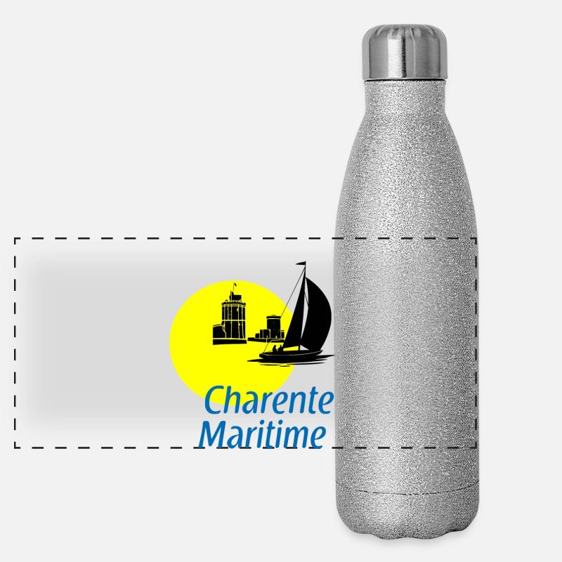 Charente-maritime Gourde isotherme panoramique pailletée 500 ml