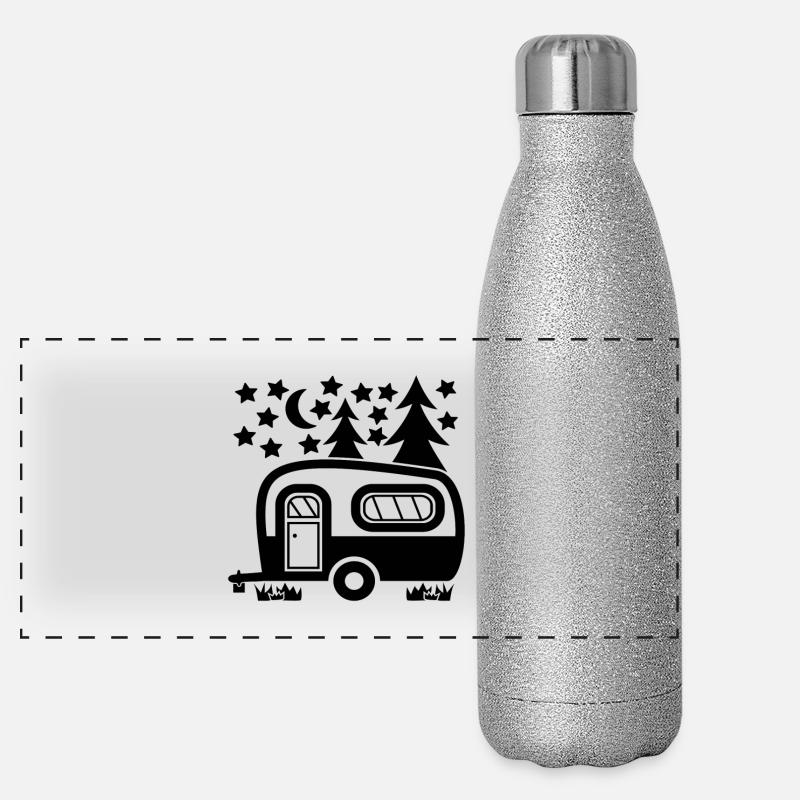 Drôles de citations de camping, Caravane Gourde isotherme panoramique pailletée 500 ml