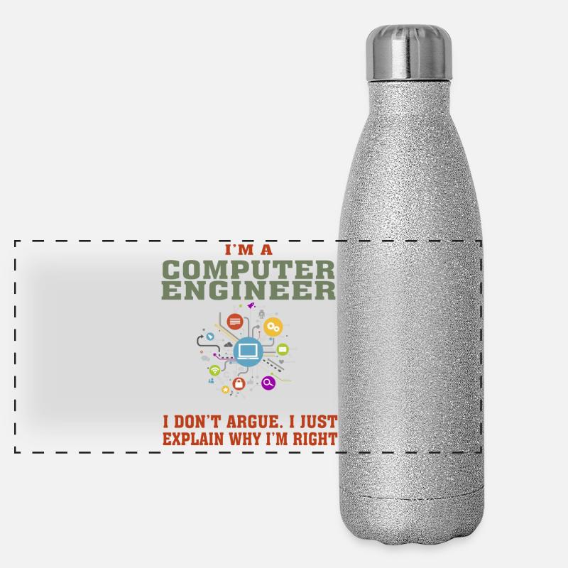 Lustiges Computer Engineering Zitat für Computer Engi Panorama Glitzer Isolierflasche 500 ml