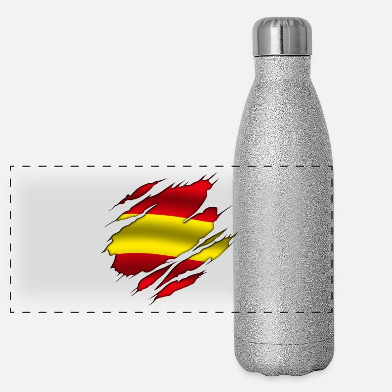 Spain - Spain - Spain - Torn design Panoramic Glitter Thermal Bottle 500 ml