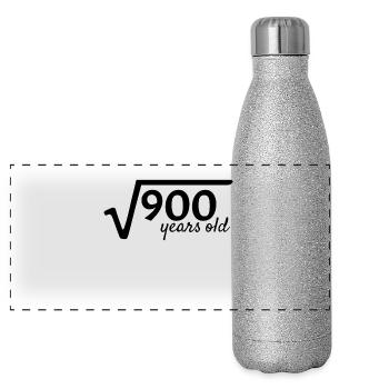 30 Jahre alt - Panorama Glitzer Isolierflasche 500 ml - Silber Glitzer - Vorne