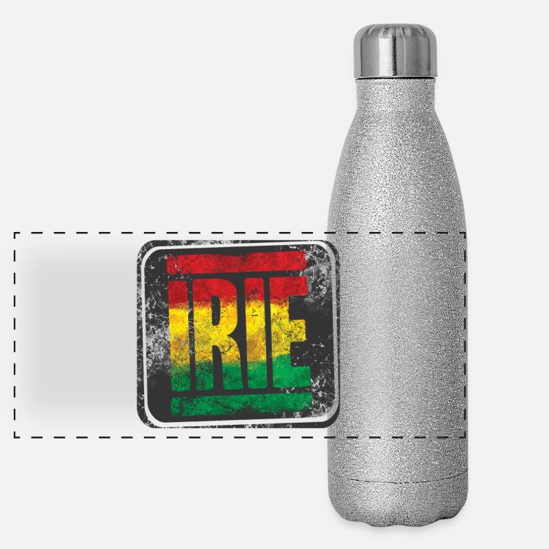 Design rasta authentique avec dégradé Gourde isotherme panoramique pailletée 500 ml