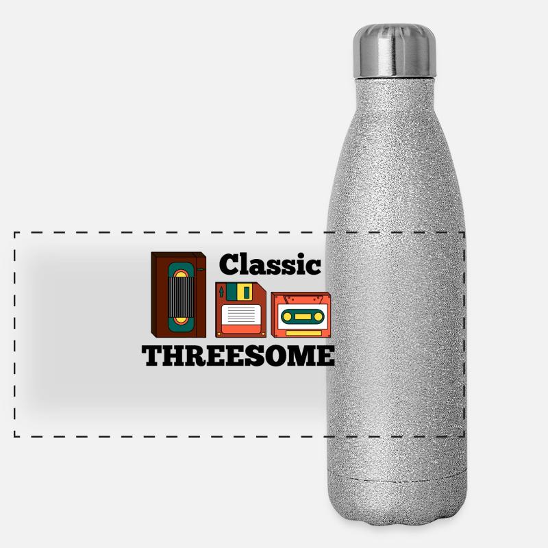 Retro Old School Analog Panorama Glitzer Isolierflasche 500 ml