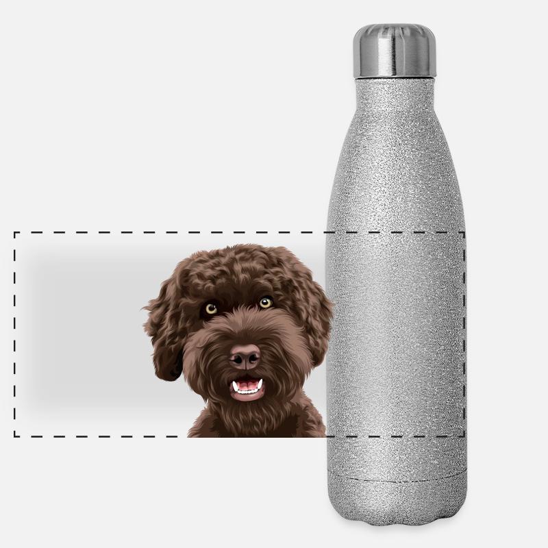 Doodle Dog Labradoodle Panoramic Glitter Thermal Bottle 500 ml