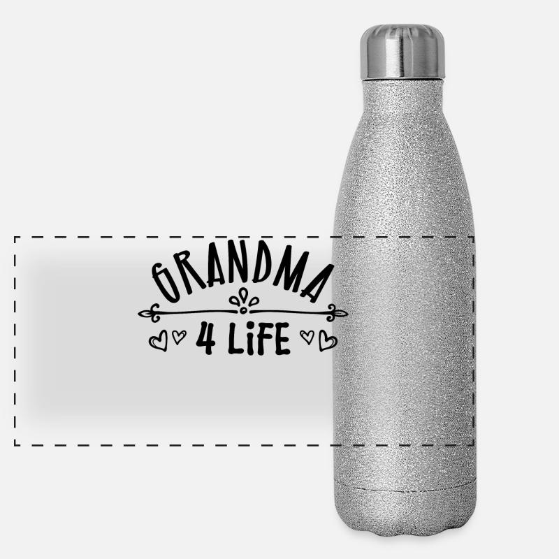 Gratuliere Oma Großmutter Statement Rentnerin Panorama Glitzer Isolierflasche 500 ml