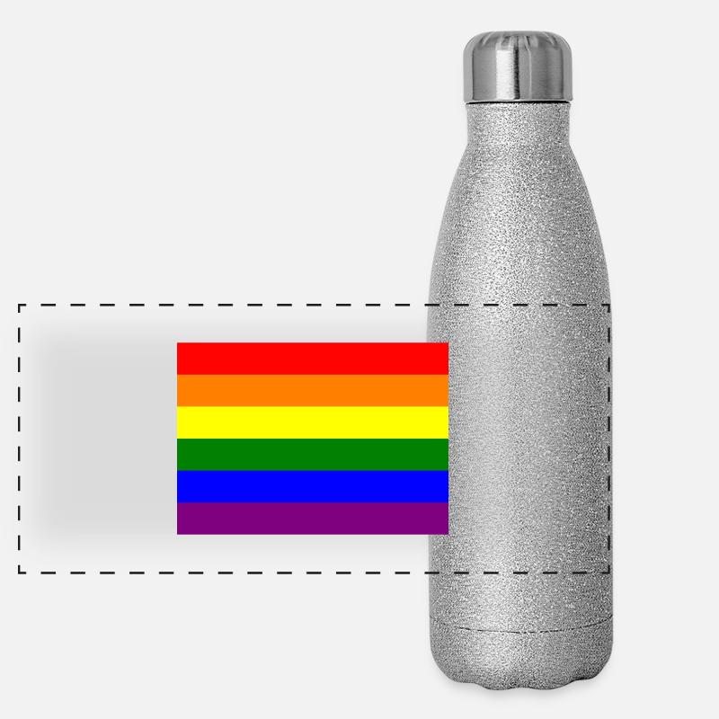 Conception du drapeau arc-en-ciel de la fierté Gourde isotherme panoramique pailletée 500 ml