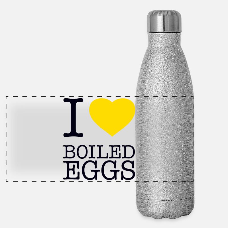 I LOVE BOILED EGGS Eier Panoramic Glitter Thermal Bottle 500 ml