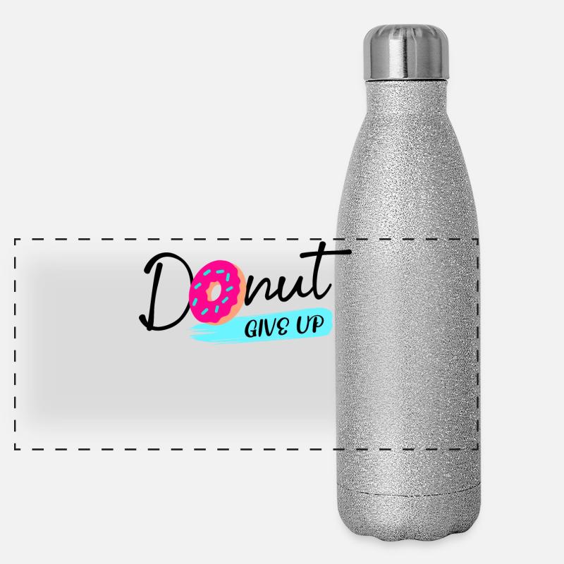 Donut Süßigkeiten Statement Naschen Lecker Panorama Glitzer Isolierflasche 500 ml