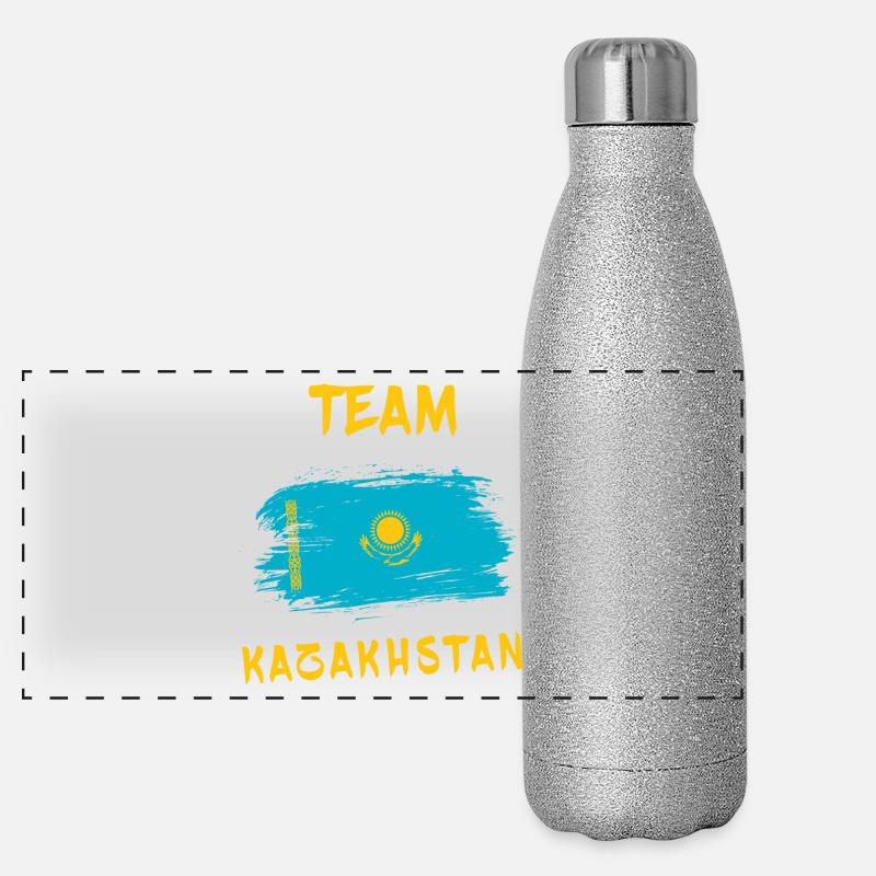 Drapeaux de l'équipe du Kazakhstan Gourde isotherme panoramique pailletée 500 ml
