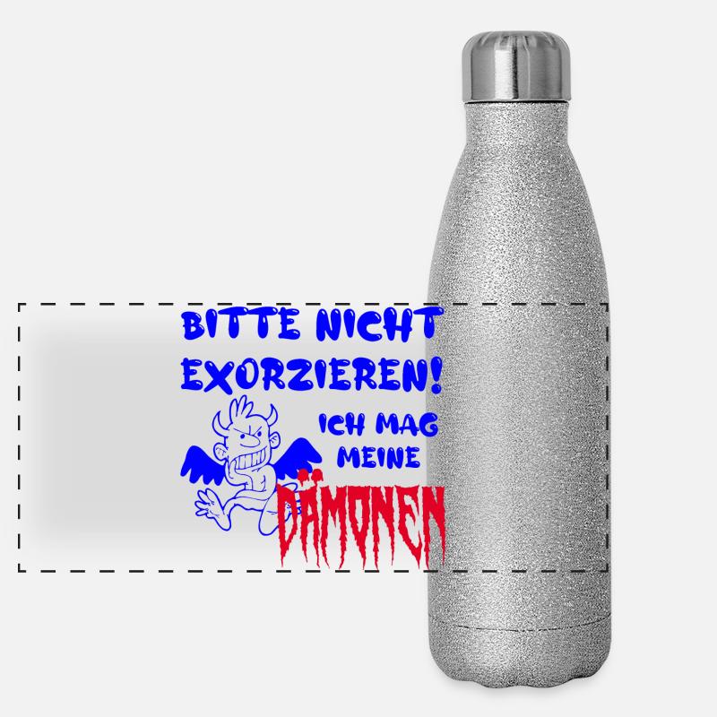 bitte nicht exorzieren! ich mag meine dämonen Panorama Glitzer Isolierflasche 500 ml