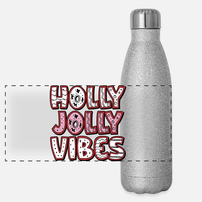 Holly Jolly Vibes Panoramic Glitter Thermal Bottle 500 ml