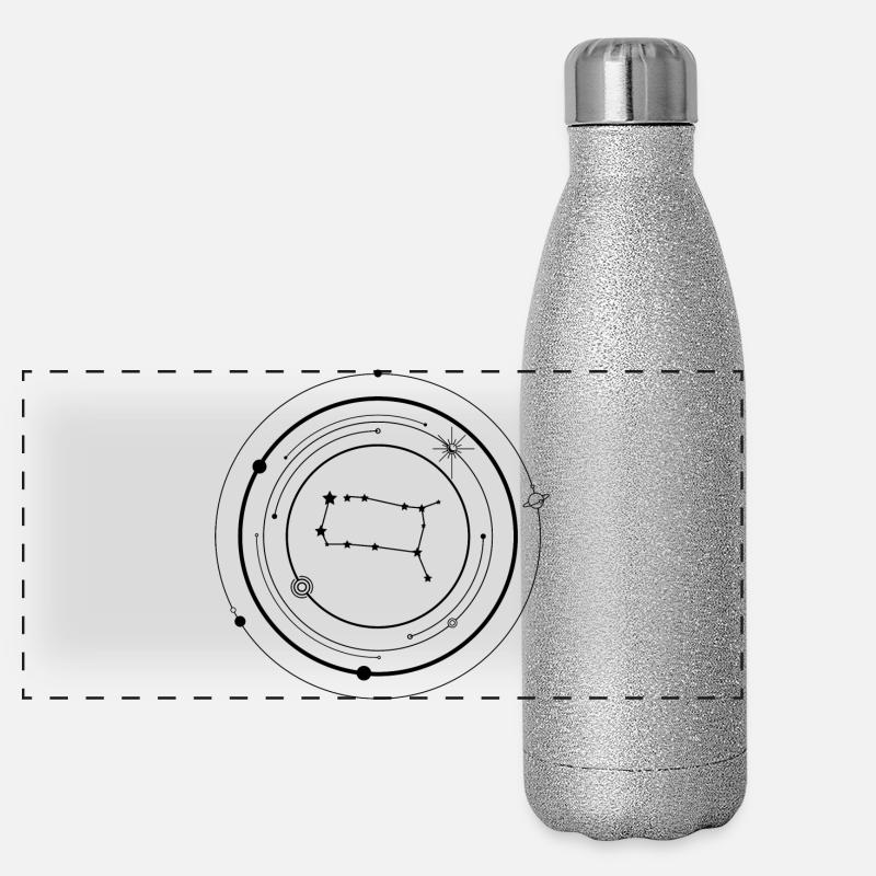 Gemini Zodiac Panoramic Glitter Thermal Bottle 500 ml