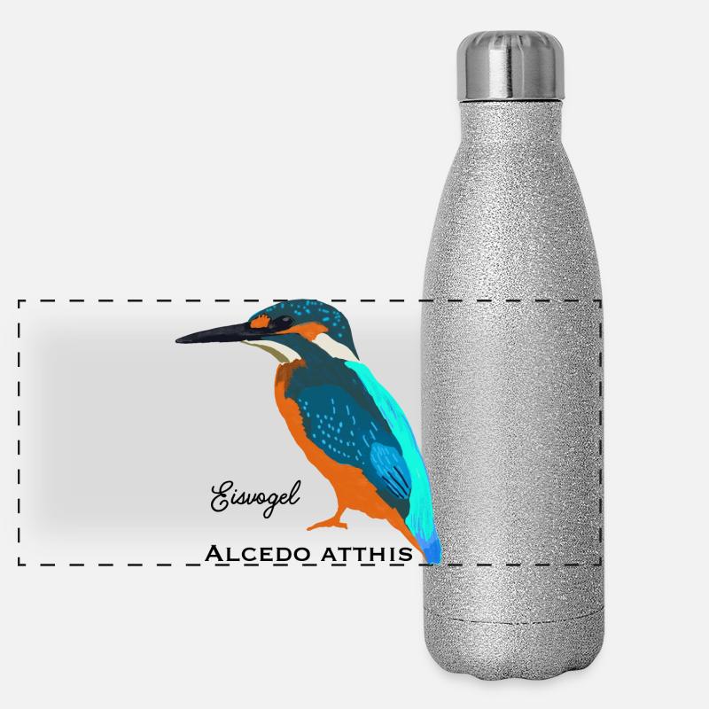 Kingfisher, scientific / German name Panoramic Glitter Thermal Bottle 500 ml