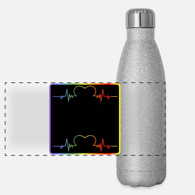 NAME TAG - CONCEVEZ-VOUS - RAINBOW COLORS Gourde isotherme panoramique pailletée 500 ml
