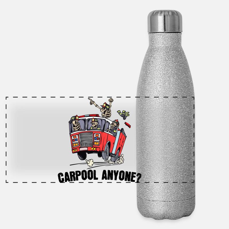 Professional fire brigade fire brigade statement fire engine Panoramic Glitter Thermal Bottle 500 ml