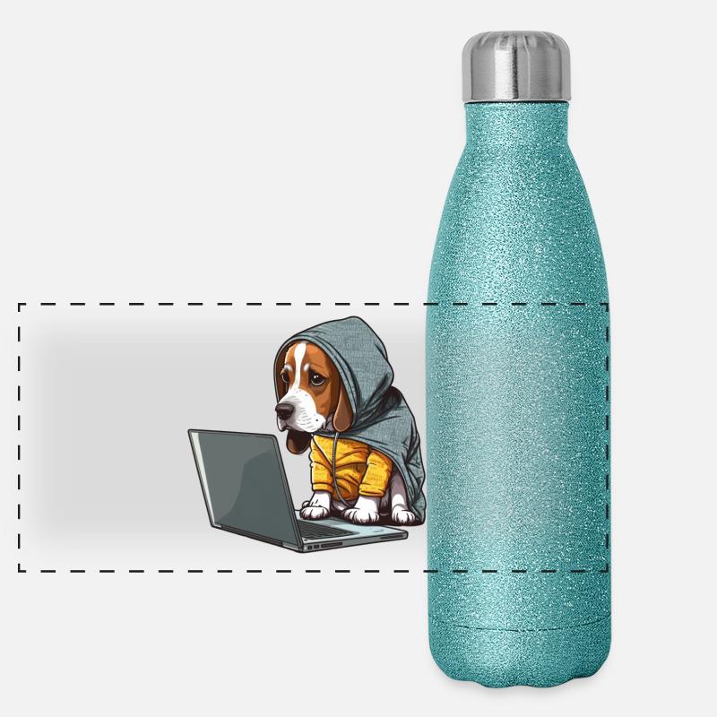 Chien codeur Gourde isotherme panoramique pailletée 500 ml