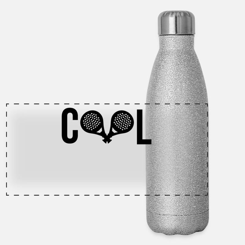 Cool Saying Padel Player Sport Racket Panoramic Glitter Thermal Bottle 500 ml