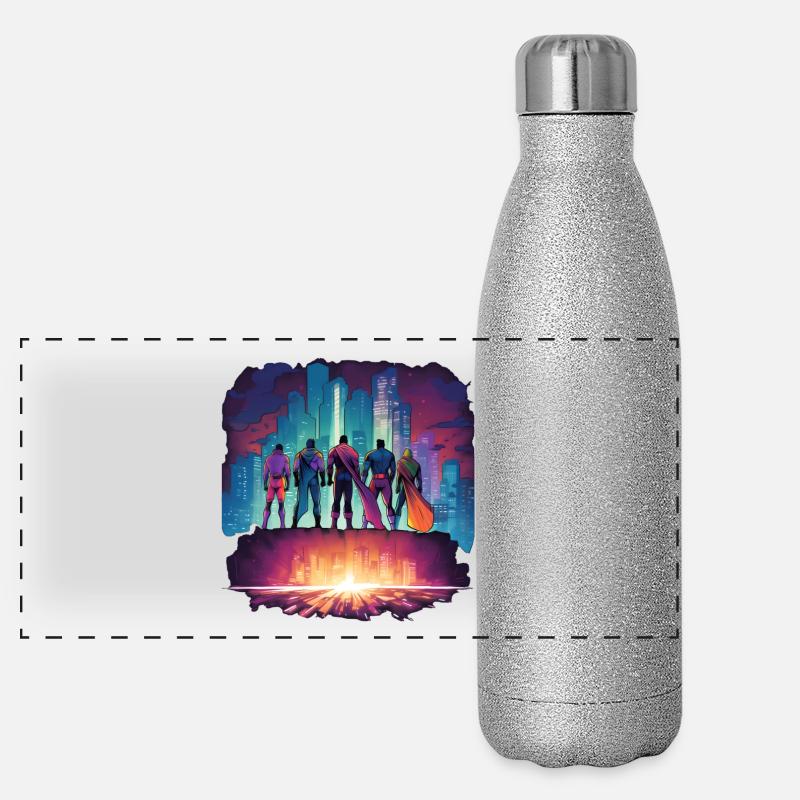 Superheroes Panoramic Glitter Thermal Bottle 500 ml