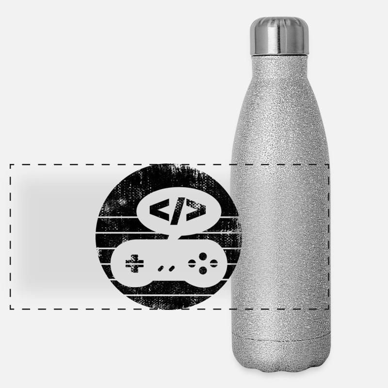 Videospiel Programmierer Panorama Glitzer Isolierflasche 500 ml