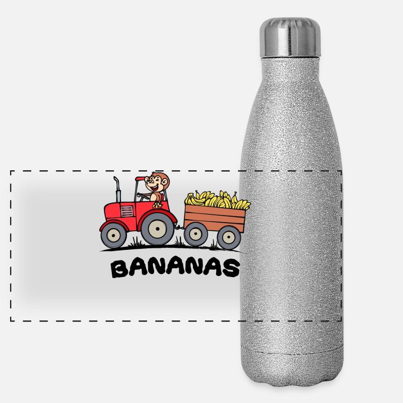 Farmer Saying Tractor Motor Vehicle Arable Farming Panoramic Glitter Thermal Bottle 500 ml